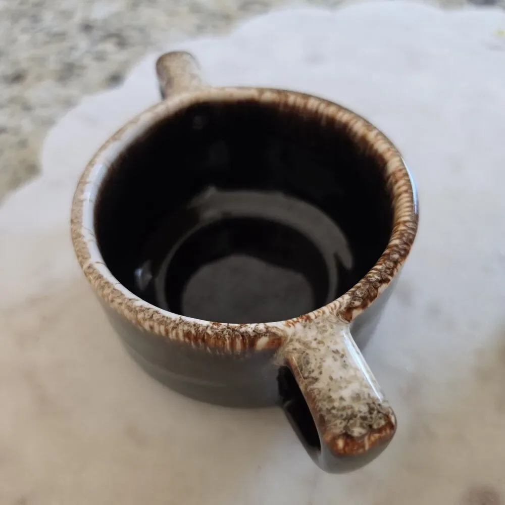 Vintage Pfaltzgraff Gourmet Brown Drip Stoneware Creamer & Sugar Bowl 22 24 USA